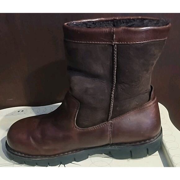 UGG Australia Brown Leather / Suede sheepskin Shearling Lined Boots 5485 Men's 9 - Picture 8 of 10